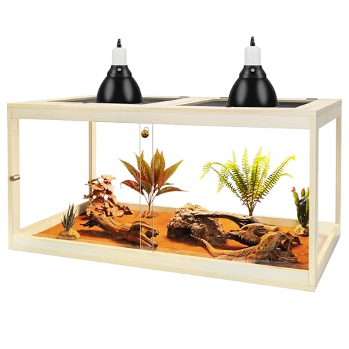 Prolee Reptilien-Terrarium, 81,3 cm, Eidechsen-Tank, Bartdrachen-Tank mit Metallgitter-Dachtür, Schlangen-Tank mit Schloss-Design, 81,3 cm Länge von PROLEE