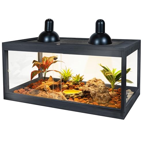 Prolee Terrarium, Reptilienlebensraum, langlebige Qualität, geeignet für alle Arten von Reptilien, Hamstern, Schlangen, Schwarz von PROLEE