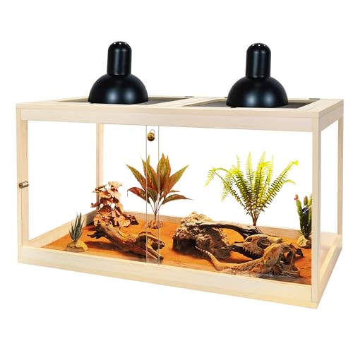 Reptilien-Terrarium-Tank max. 60 Gallonen, Eidechsen-Tank Bartagamen-Tank mit Metallgitter-Dachtür, Schlangen-Tank mit Schloss-Design (27 Gallonen Volumen) von PROLEE