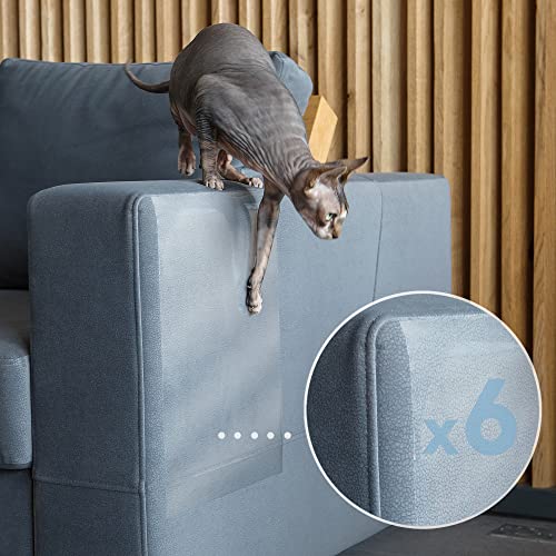 PROTECTO Anti Kratz Folie für Katzen - 6-Pack 40 x 30 cm Selbstklebender Katzen Kratzschutz - Transparentes Klebeband für Sofabeine und Ecken - Kratzfester Sofa Katzenschutz - Kratzschutz Sofa Katze von PROTECTO