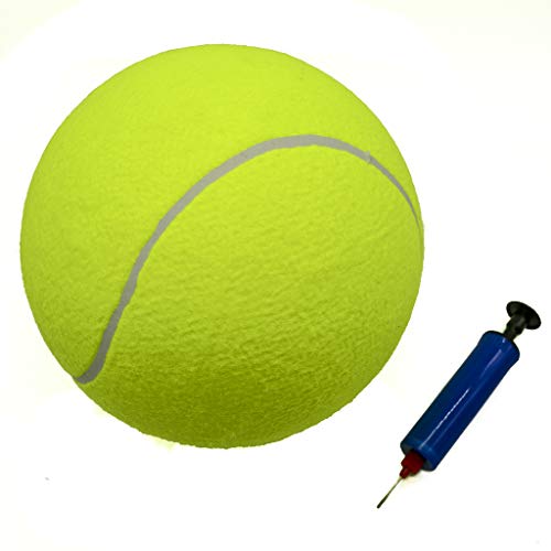 PROtastic Extra großer Tennisball - mit kostenloser Ballpumpe - Großer Spaß für Sie und Ihren Hund, geeignet für alle Rassen und Größen von PROtastic