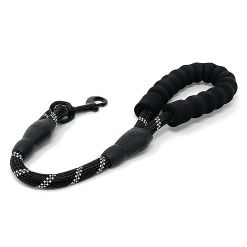 Hundeschleppseil, Hundeleine, Kurze Leinen for Spaziergänge mit großen Hunden, reflektierende Hundeleine, bequemer Griff, Haustierkette, Seil, Hundeleinen, Heimtierbedarf, Hundeleine(Black) von PRPRP