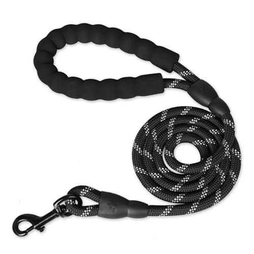 Hundeschleppseil, Starke Leinen for Hunde, Hundeleine mit weichem Griff, verstärkte Leine for kleine, mittelgroße und große Hunde, Zubehör for große Hunde, Hundeleine(Black,0.8CM 120CM) von PRPRP