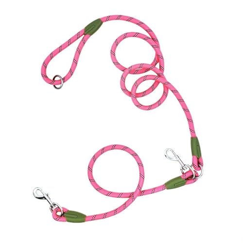 Hundeschleppseil, reflektierende Nylonleinen, Haustier-Hundekette, Zugseil, Leinen for Laufen mit freien Händen, Seilkette for kleine und große Hunde, Hundeleine(Pink) von PRPRP