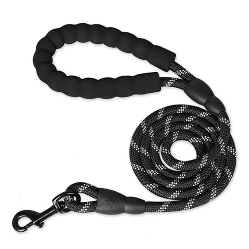 Trainingsleine for Hunde, Hundeschleppseil, Starke Hundeleine, reflektierende Haustierleinen, langes Lanyard, Zugseil for Welpen, kleine, mittelgroße und große Hunde, Hundeleine(Black,0.8 x 150cm) von PRPRP