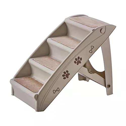 Klappbare Hundetreppe, Hundetreppe für kleine Hunde, tragbare Hunde-/Katzenleiter für hohe Betten, Sofas, langlebig, belastbar bis zu 80 kg (Grey) von PRUJOY