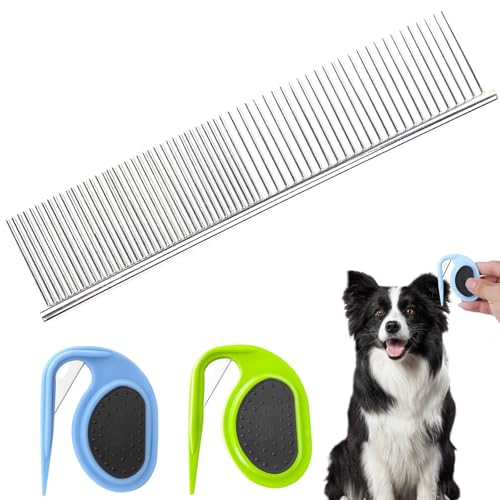 3 Entfilzungsmesser Katze, Katze Hunde Knotting Comb, Knitting Comb Pet, Knotenkamm Haar Entfernungskamm, Entfilzungskamm für hunde mit Stahlklinge, Kamm Entfernen von Verfilzten und Cat Losen Haaren von PRZRAO