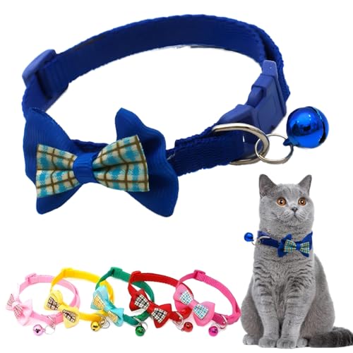 Bowtie XXS Hundehalsband, Mädchen, Kätzchen, Glockenhalsband, Nylon, Fliege, weibliches Katzenhalsband mit Glöckchen, Kunststoffschnalle, verstellbar, für XXS, XS, kleine Welpen von PSPORT