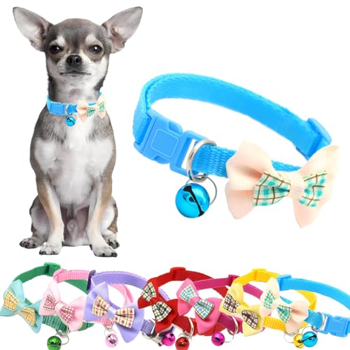 Extra kleines Hundehalsband mit Glöckchen, für Mädchen, Kätzchen, Glöckchen, Nylon, Fliege, weiblich, Katzenhalsband, Kunststoffschnalle, für XXS, XS, XS von PSPORT