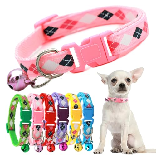 XS Hundehalsband mit Glöckchen, Nylon, weiblich, Katzenhalsband, Kunststoffschnalle, Welpenhalsbänder für kleine Welpen, Haustier, Mädchen, Kätzchen, XXS S, extra kleine Haustiere von PSPORT