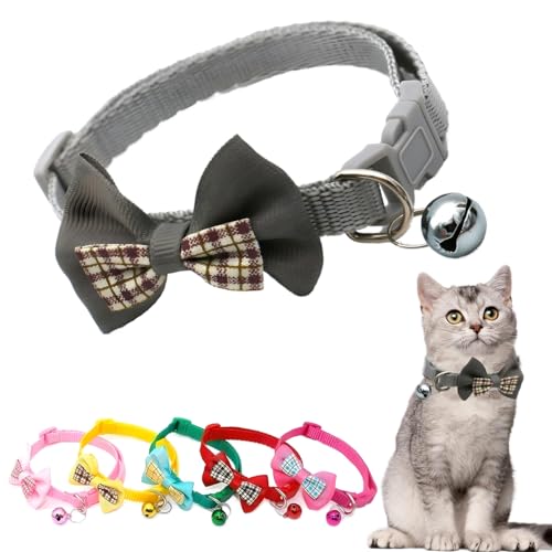 XSmall Hundehalsband für Jungen, Kätzchen, Glöckchen, Nylon, Fliege, männlich, Katzenhalsband, Kunststoffschnalle, verstellbar, für XXS, XS, XS von PSPORT