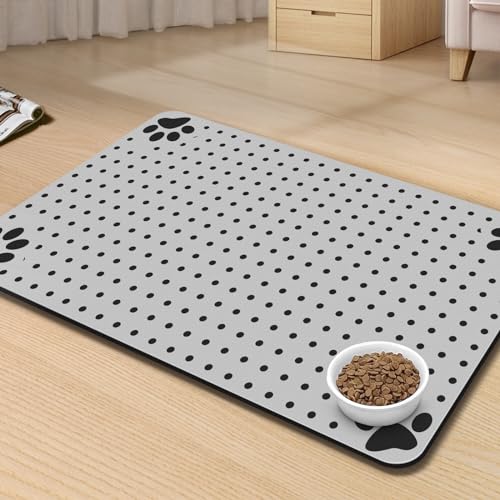 PTFFF Pet Feeding Mat for Dogs and Cats, Pet Food and Water Bowl Placemat, Quick Dry Non-Slip Dog Mats for Water Spills, Puppy Pad Tray Prevent Food Overflow, Suitable for Small, Medium and Big Pets von PTFFF