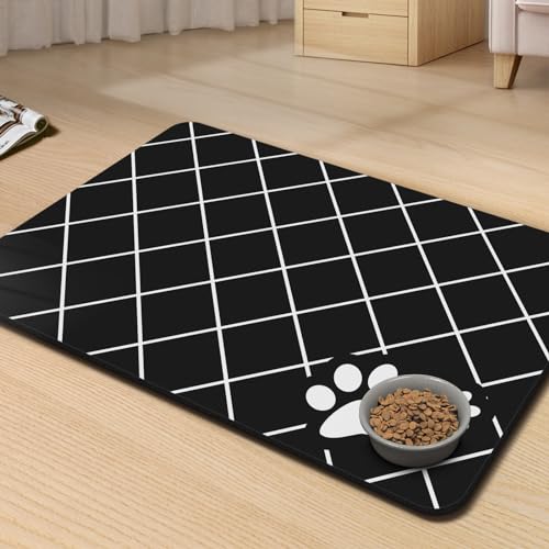 PTFFF Pet Feeding Mat for Dogs and Cats, Pet Food and Water Bowl Placemat, Quick Dry Non-Slip Dog Mats for Water Spills, Puppy Pad Tray Prevent Food Overflow, Suitable for Small, Medium and Big Pets von PTFFF