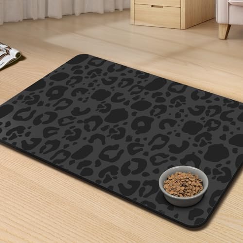 PTFFF Pet Feeding Mat for Dogs and Cats, Pet Food and Water Bowl Placemat, Quick Dry Non-Slip Dog Mats for Water Spills, Puppy Pad Tray Prevent Food Overflow, Suitable for Small, Medium and Big Pets von PTFFF