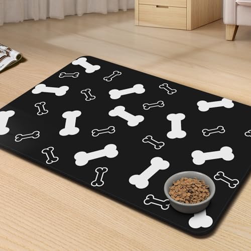 PTFFF Pet Feeding Mat for Dogs and Cats, Pet Food and Water Bowl Placemat, Quick Dry Non-Slip Dog Mats for Water Spills, Puppy Pad Tray Prevent Food Overflow, Suitable for Small, Medium and Big Pets von PTFFF