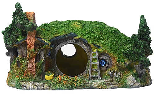 PTFJZ Aquarium-Dekoration – Hobbit Aquarium-Ornament Tierhaus, verstecktes Loch, Landschaftsgestaltung, Hintergründe, Dekobox (groß) von PTFJZ