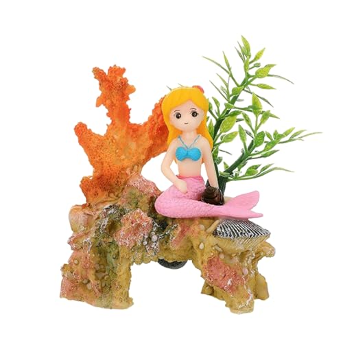 PTILSERY Aquarien Blond Girl Landschaft Versteck Aquarien Dekorationen Kunst Terrarium Lebensraum Ornamente von PTILSERY