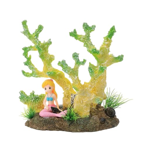 PTILSERY Aquarien Blond Girl Landschaft Versteck Aquarien Dekorationen Kunst Terrarium Lebensraum Ornamente von PTILSERY