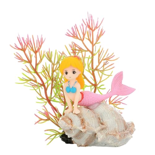 PTILSERY Aquarien Blond Girl Landschaft Versteck Aquarien Dekorationen Kunst Terrarium Lebensraum Ornamente von PTILSERY