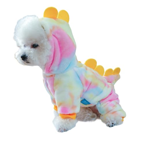 PTILSERY Hundepullover, pelziger Overall für kleine Hunde bis große Hunde für Frühling, Basic-Overall, Stoff, Cartoon-Dinosaurier-Hoodies von PTILSERY