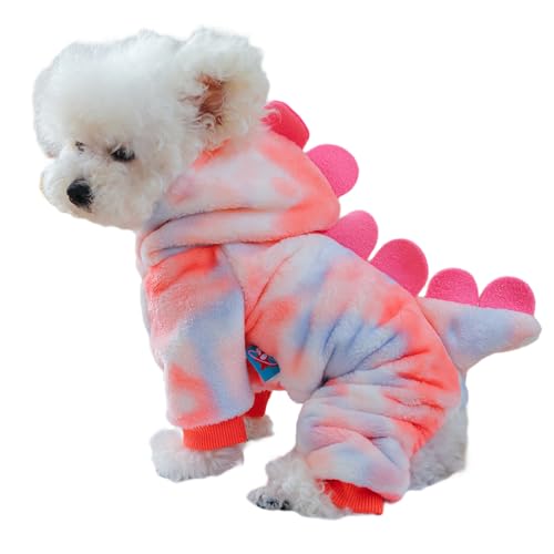 PTILSERY Hundepullover, pelziger Overall für kleine Hunde bis große Hunde für Frühling, Basic-Overall, Stoff, Cartoon-Dinosaurier-Hoodies von PTILSERY