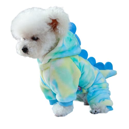 PTILSERY Hundepullover, pelziger Overall für kleine Hunde bis große Hunde für Frühling, Basic-Overall, Stoff, Cartoon-Dinosaurier-Hoodies von PTILSERY