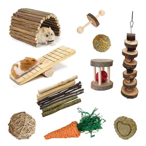 PTILSERY Kauspielzeug-Set für kleine Haustiere, langlebiges und sicheres Spielzeug für Hamster, Vögel und Kaninchen von PTILSERY