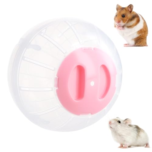 Hamsterball, Hamsterrad Übungsball Kunststoff, Gymnastikball Hamster, Hamsterball Groß 14,5cm, Hamster Run Ball, Hamsterkugel für Zwerghamster, Rennmaus, Meerschweinchen, Pet Jogging Spielen (Rosa) von PTJJXA