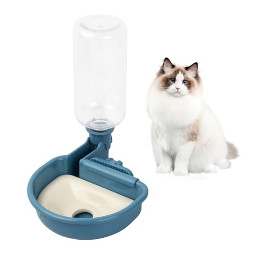 Haustier Wasserspender, Wasserflasche für Hundekäfige, 480ml Hunde Trinkflasche, Haustier Trinkbrunnen, Automatischer Wassernapf für Katze Hund Kaninchen Tier (Blau) von PTJJXA