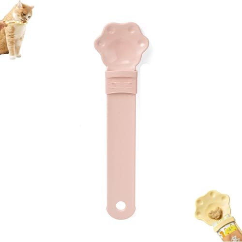 Happy Spoon for Cats, Cat Wet Treat Squeeze Treat Spoon, Cat Strip Feeder, Happy Cat Treat Spoon and Dispenser, Multi Functional Cat Strip Feeder Squeeze Spoon (Pink) von PUCHEN