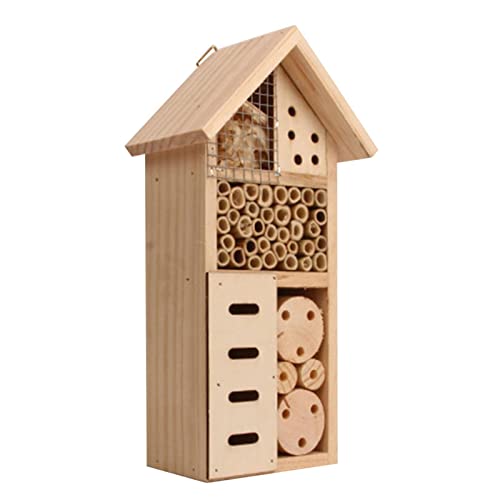 Haus Holz Outdoor Hängende Mason Bee Haus Gartenhaus für Dame Florfliegen Schmetterling Biene von PUCHEN