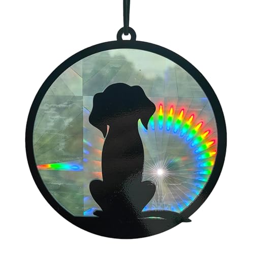 Hunde-Ornament – Gedenkstätte für den Verlust des Hundes – Acryl-Sonnenfänger für den Innenbereich, Haustier-Sonnenfänger, Sonnenlicht-Aufnahme für Regenbogen-Effekt, Hunde-Denkmal für Verlust des von PUCHEN