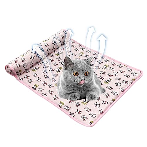 Cool Pet Pad | Selbstkühlende Matte mit rutschfester Unterseite und Kissen – waschbare Kühlkissen Decke Schlafmatte für Hunde Katzen, kein Wasser erforderlich von PUCHEN
