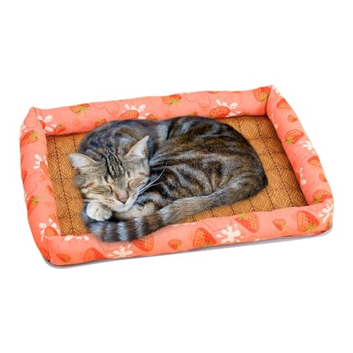 Eiskissen-Schlafmatten | wasserdichte Katzen-Eismatte & Matte | atmungsaktive Katzen-Rattan-Matte Hundebetten & Möbel für Bodensofa von PUCHEN
