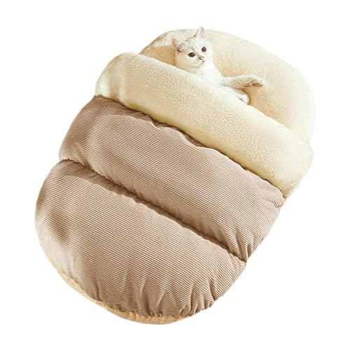 Katzenbett für Kätzchen, halbgeschlossenes Katzenbett in Slipperform, Fleecefutter, warmes, weiches Katzen-Versteckbett, Katzenbett für mittelgroße Katzen, Kaninchen von PUCHEN