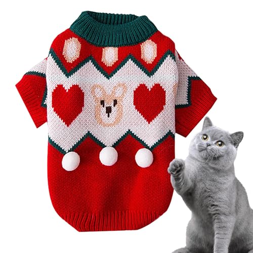 Pullover für kleine Hunde – Weihnachtspullover für Hunde, Haustiere, atmungsaktiv, Winter-Hundemantel für kleine, mittelgroße Katzen, Hunde, Haustiere von PUCHEN