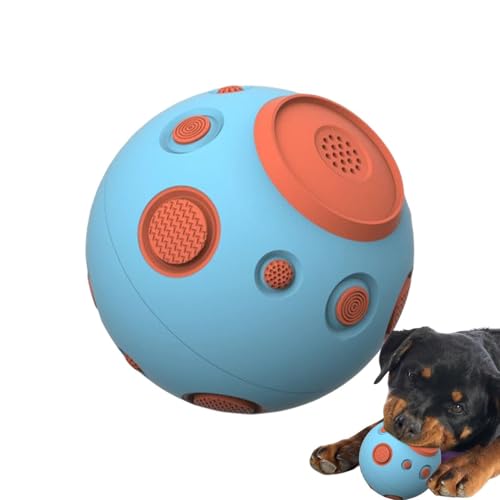 Quietschender Ball für Hunde, Kauballspielzeug für Hunde | Interaktives Hundespielzeug | Interaktiver Hundeball, Quietschspielzeug für Hunde, Hundeball mit hohem Rückprall, Kauspielzeug für Hunde zum von PUCHEN