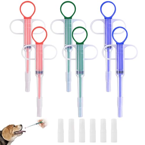 18 Stück Pet Pusher Spritze Set, Tabletteneingeber mit Geteilter Silikontipps, Ungeteilter Silikontipps, Medikamenten Feeder, Tablette Feeder, Tablettengeber für Katzen, Kleine Hunde von PUERFOCA