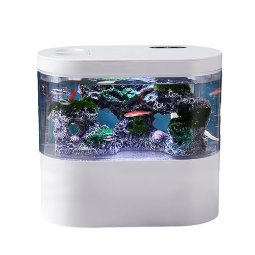 PUIOKA Mini-Aquarium mit Blaulicht und Filtersystem, 4 Liter Fassungsvermögen von PUIOKA