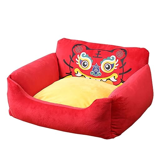 PUIOKA Orthopädisches Hundebett, ergonomisches Hundesofa, rotes Hundesofa, waschbares rutschfestes Hundebett von PUIOKA