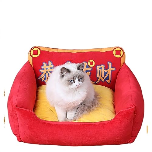 PUIOKA Orthopädisches Hundebett, ergonomisches Hundesofa, rotes Hundesofa, waschbares rutschfestes Hundebett von PUIOKA