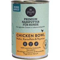 PUJA Premium Nassfutter Chicken Bowl für Hunde 4x400g von PUJA