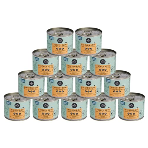 PUJA Premium Nassfutter für Hunde 14x200g, feine Chicken Bowl I Lebensmittelqualität, 100% natürlich & regional, ohne Konservierungsstoffe I Reich an Hähnchenfleisch von PUJA