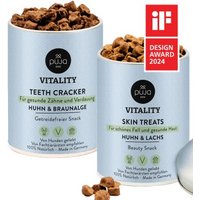 PUJA Doppelt Fit Snacks Vitality Teeth + Skin für Hunde 2x150g von PUJA