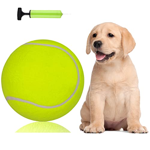 PULEEBO Großer Tennisball für Hunde, 24.1 cm, aufblasbare riesige Tennisbälle, großes Haustierspielzeug für Outdoor/Indoor-Sport, Ball für kleine/mittelgroße/große Hunde, lustige Geschenke von PULEEBO