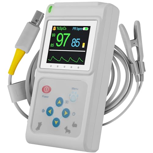 Pulox Pulsoximeter PO-600VET - Veterinär Oximeter zur Messung von SpO2 und Puls bei Tieren - für Tierarzt, Tierklinik und Heimgebrauch von PULOX