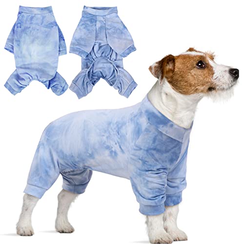 Einteiler für Hunde, Pullover Baumwolle mit Beinen Puppy Overall Jacken Haustier Schlafanzug Hundejacke Winddicht Hundemantel Warm für Kleine Mittlere Hunde(Blau, S) von PUMYPOREITY