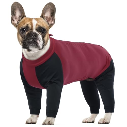 Einteiler für Hunde, Pullover Hund Overall Hund Schlafanzug Hundejacke Winddicht Hundemantel Warm für Kleine Mittlere Großer Hund(Rot, M) von PUMYPOREITY