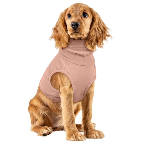 Gehörschutz Hund, Lärmschutz für Hunde Kopfwickel Ohren-Hoodie Hunde Ohrenschutz Gehörschutz Hund Silvester Ohrenschützer Winter Hunde Halsbandage Hunde Schulter Schutz Hundebody(Hautrosa, L) von PUMYPOREITY