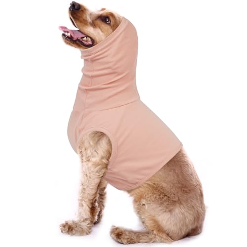 Gehörschutz Hund, Lärmschutz für Hunde Kopfwickel Ohren-Hoodie Hunde Ohrenschutz Gehörschutz Hund Silvester Ohrenschützer Winter Hunde Halsbandage Hunde Schulter Schutz Hundebody(Hautrosa, M) von PUMYPOREITY